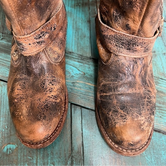 Bed Stu Tango Double Zip Tall Distressed Leather Boots Size 6 - Picture 7 of 14